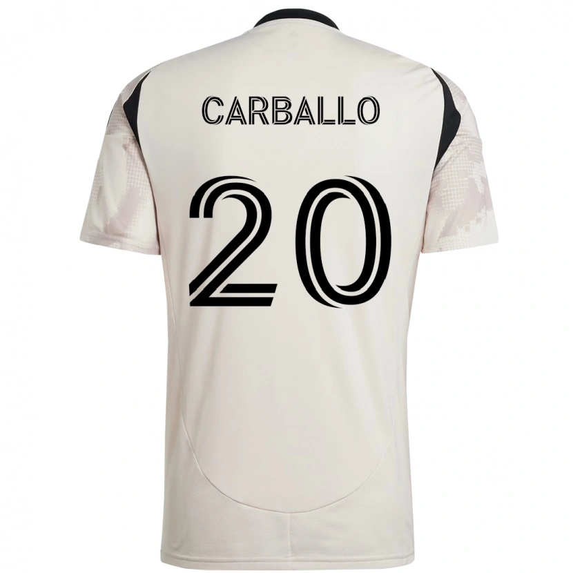 Danxen Mulher Camisola Felipe Carballo #20 Bege Preto Alternativa 2025/26 Camisa