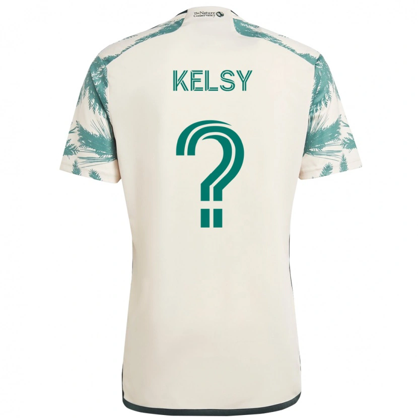 Danxen Mulher Camisola Kevin Kelsy #0 Bege Verde Alternativa 2025/26 Camisa