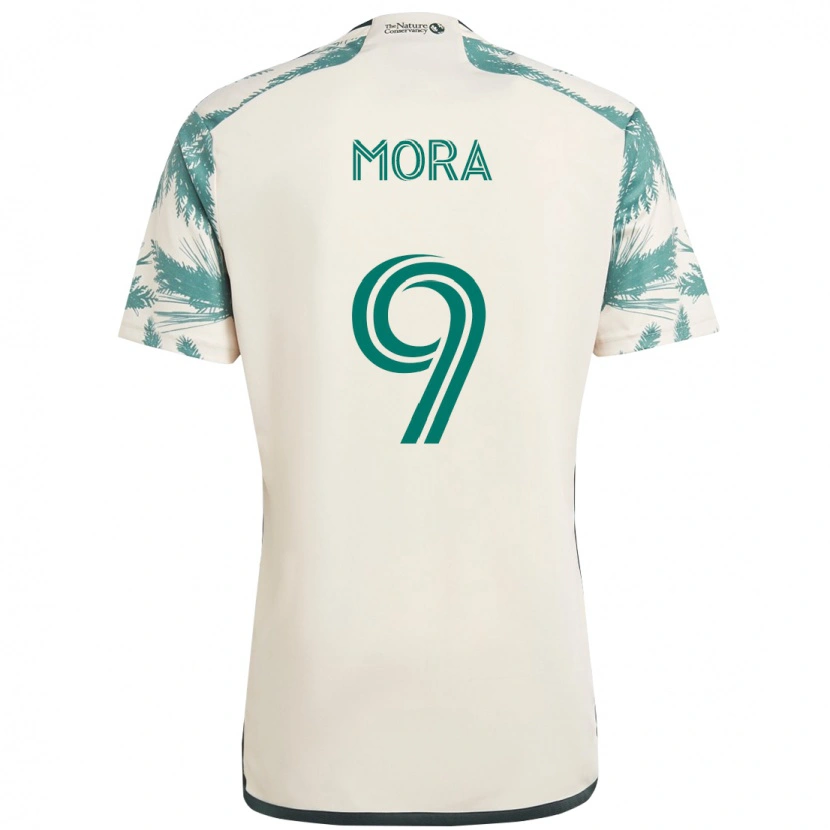 Danxen Mulher Camisola Felipe Mora #9 Bege Verde Alternativa 2025/26 Camisa