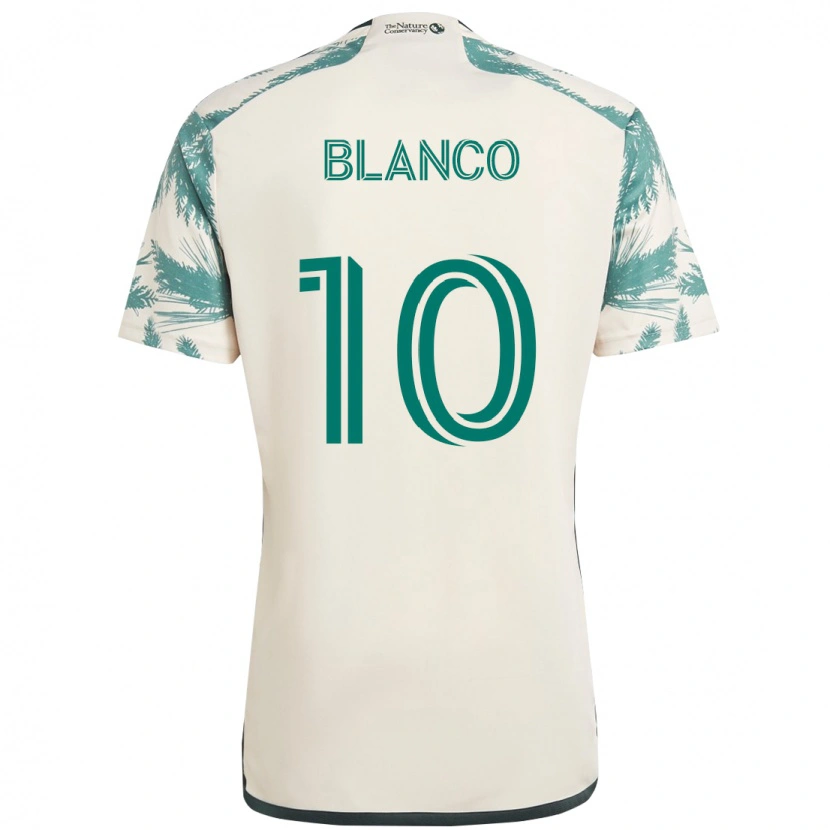 Danxen Mulher Camisola Sebastián Blanco #10 Bege Verde Alternativa 2025/26 Camisa