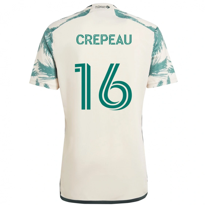 Danxen Mulher Camisola Maxime Crépeau #16 Bege Verde Alternativa 2025/26 Camisa