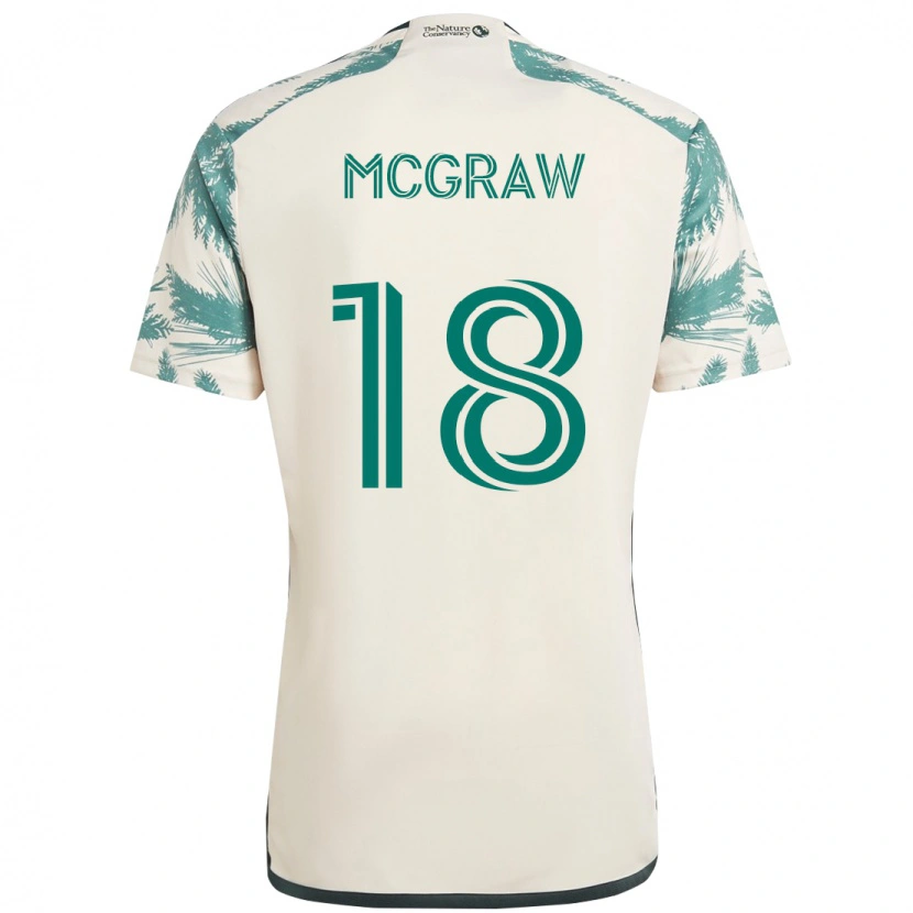 Danxen Mulher Camisola Zac Mcgraw #18 Bege Verde Alternativa 2025/26 Camisa