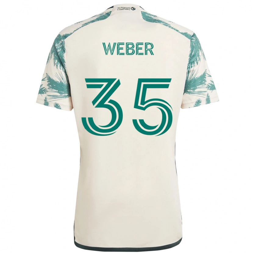 Danxen Mulher Camisola Tristan Weber #35 Bege Verde Alternativa 2025/26 Camisa