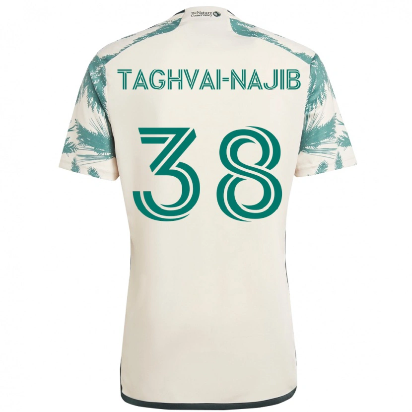 Danxen Mulher Camisola Braxton Taghvai-Najib #38 Bege Verde Alternativa 2025/26 Camisa