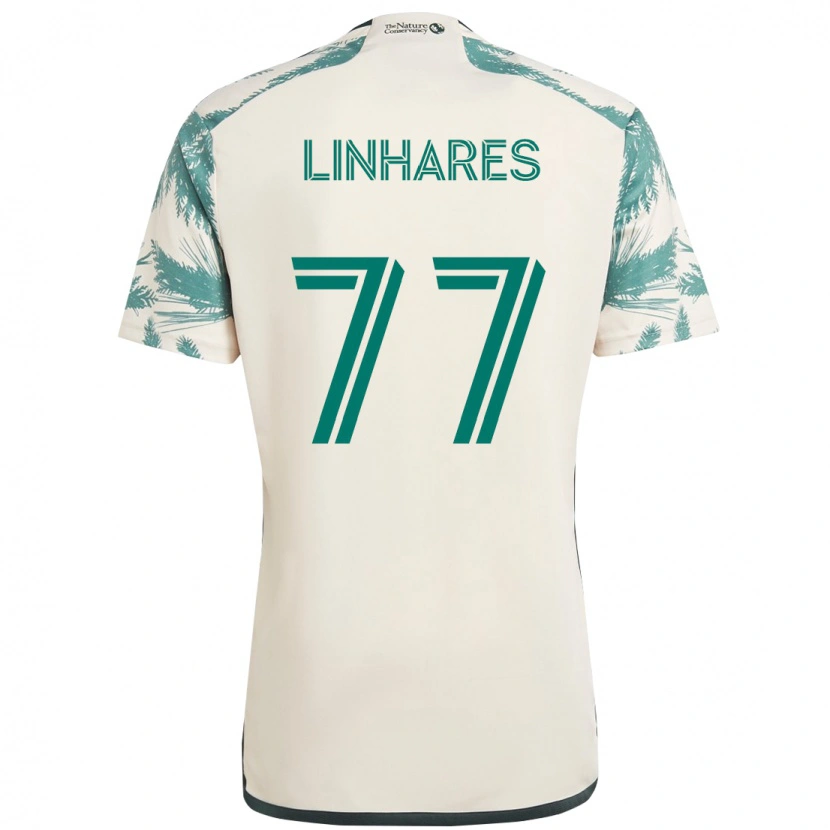 Danxen Mulher Camisola Kyle Linhares #77 Bege Verde Alternativa 2025/26 Camisa