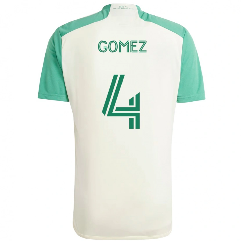 Danxen Mulher Camisola Antonio Gomez #4 Branco Verde Alternativa 2025/26 Camisa