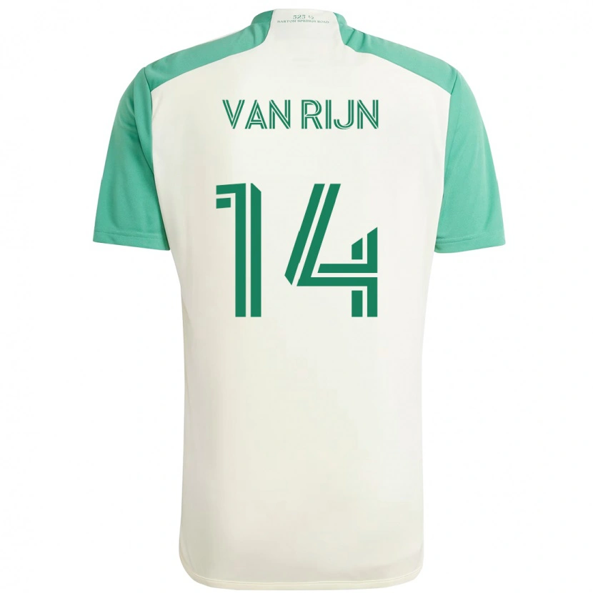 Danxen Mulher Camisola Nico Van Rijn #14 Branco Verde Alternativa 2025/26 Camisa