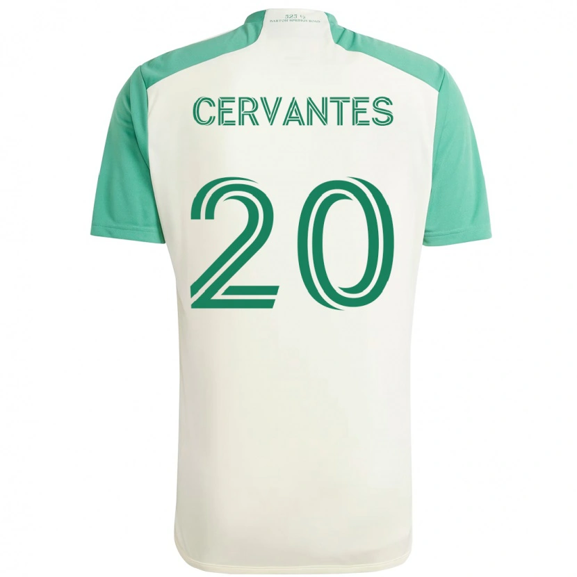 Danxen Mulher Camisola Aaron Cervantes #20 Branco Verde Alternativa 2025/26 Camisa