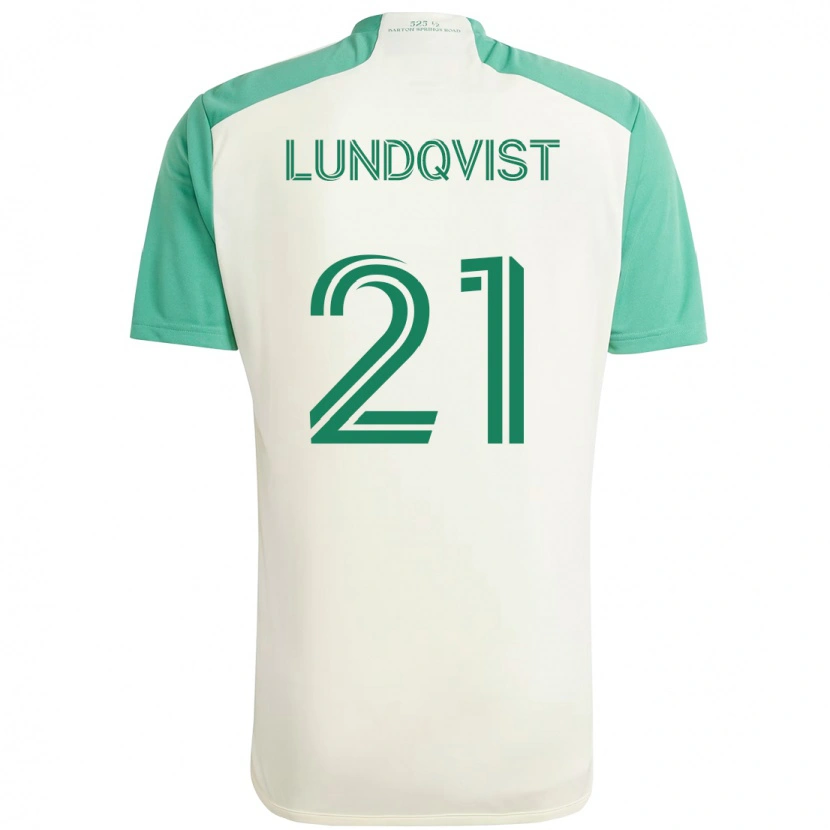 Danxen Mulher Camisola Adam Lundqvist #21 Branco Verde Alternativa 2025/26 Camisa