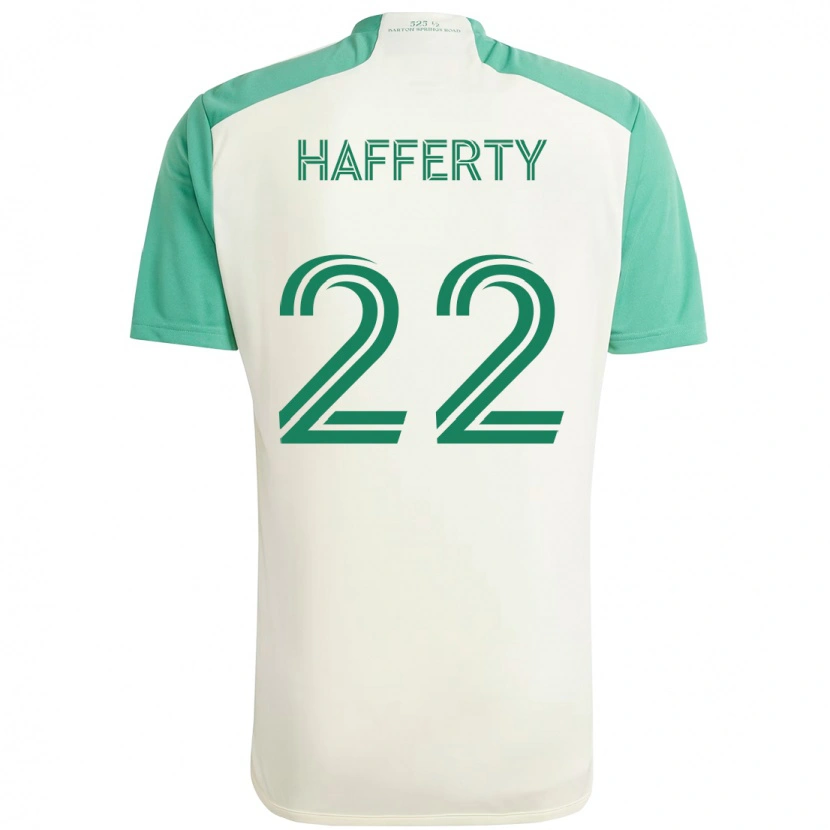 Danxen Mulher Camisola Joe Hafferty #22 Branco Verde Alternativa 2025/26 Camisa