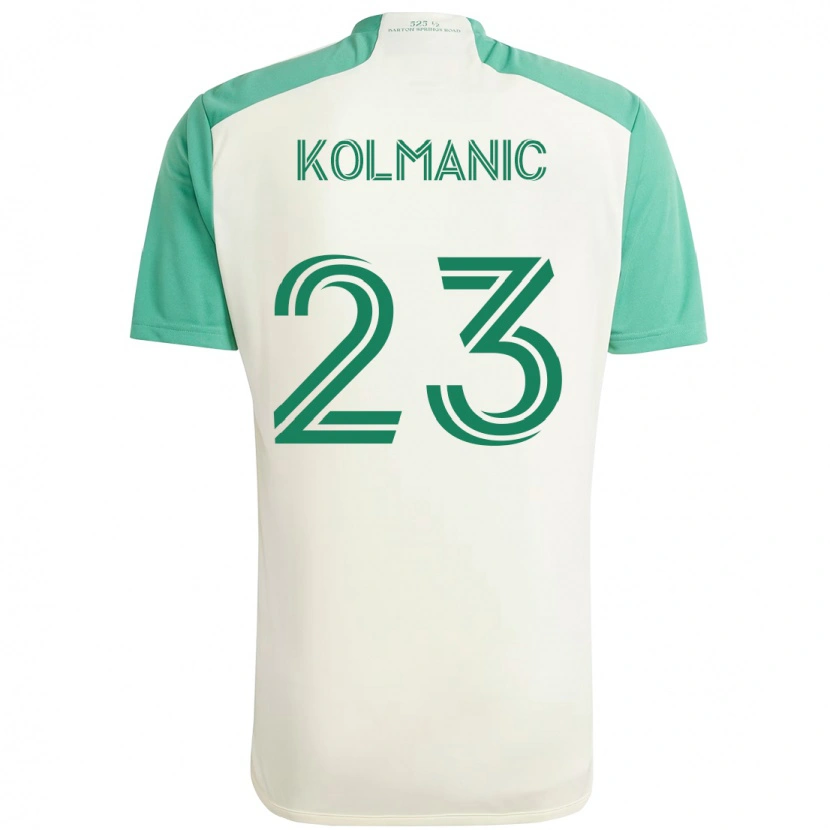 Danxen Mulher Camisola Žan Kolmanič #23 Branco Verde Alternativa 2025/26 Camisa