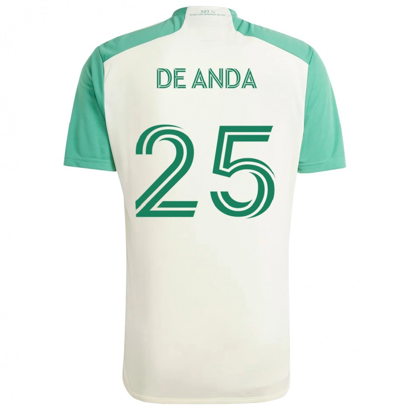 Danxen Mulher Camisola Anthony De Anda #25 Branco Verde Alternativa 2025/26 Camisa