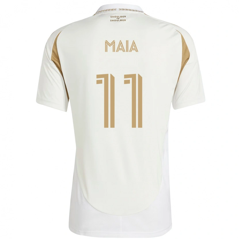 Danxen Mulher Camisola Matheus Maia #11 Branco Castanho Alternativa 2025/26 Camisa