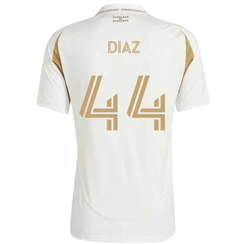 Danxen Mulher Camisola Christian Díaz #44 Branco Castanho Alternativa 2025/26 Camisa