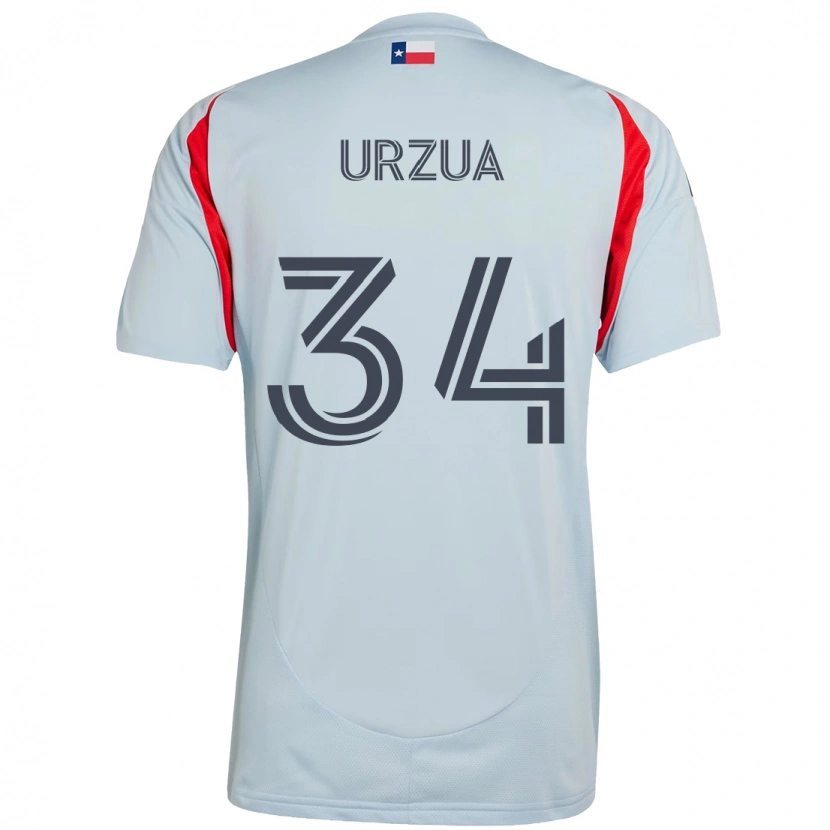 Danxen Mulher Camisola Alejandro Urzua #34 Azul Claro Vermelho Alternativa 2025/26 Camisa