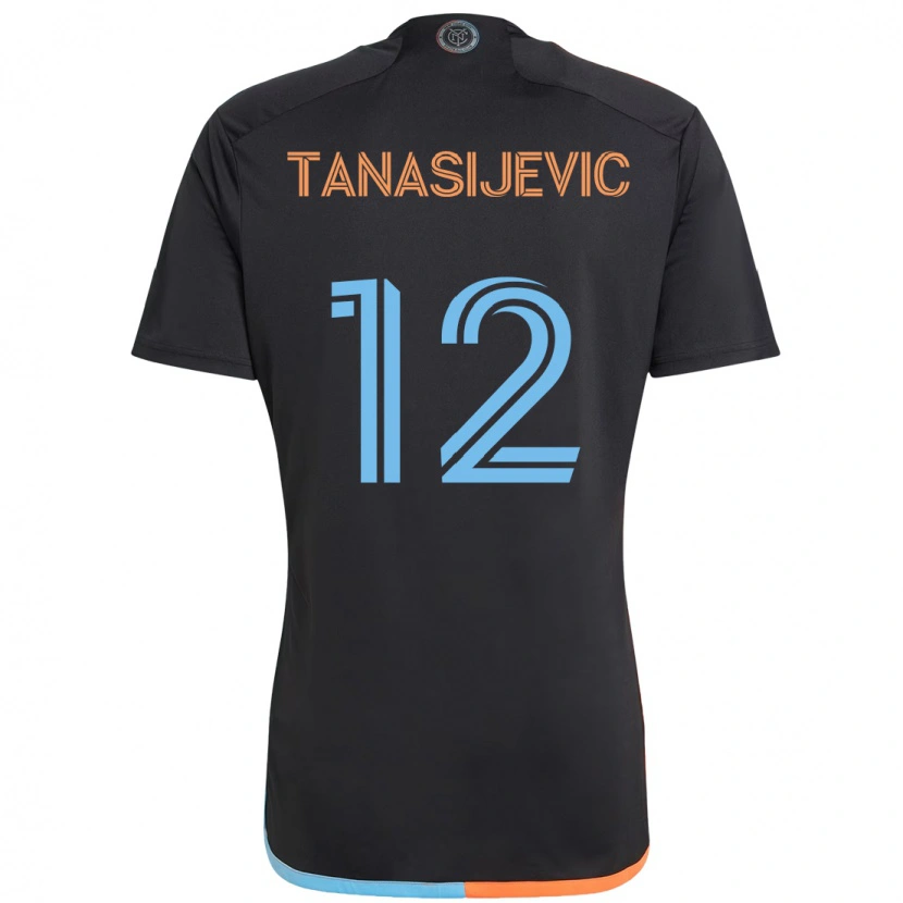 Danxen Mulher Camisola Strahinja Tanasijević #12 Preto Azul Laranja Alternativa 2025/26 Camisa