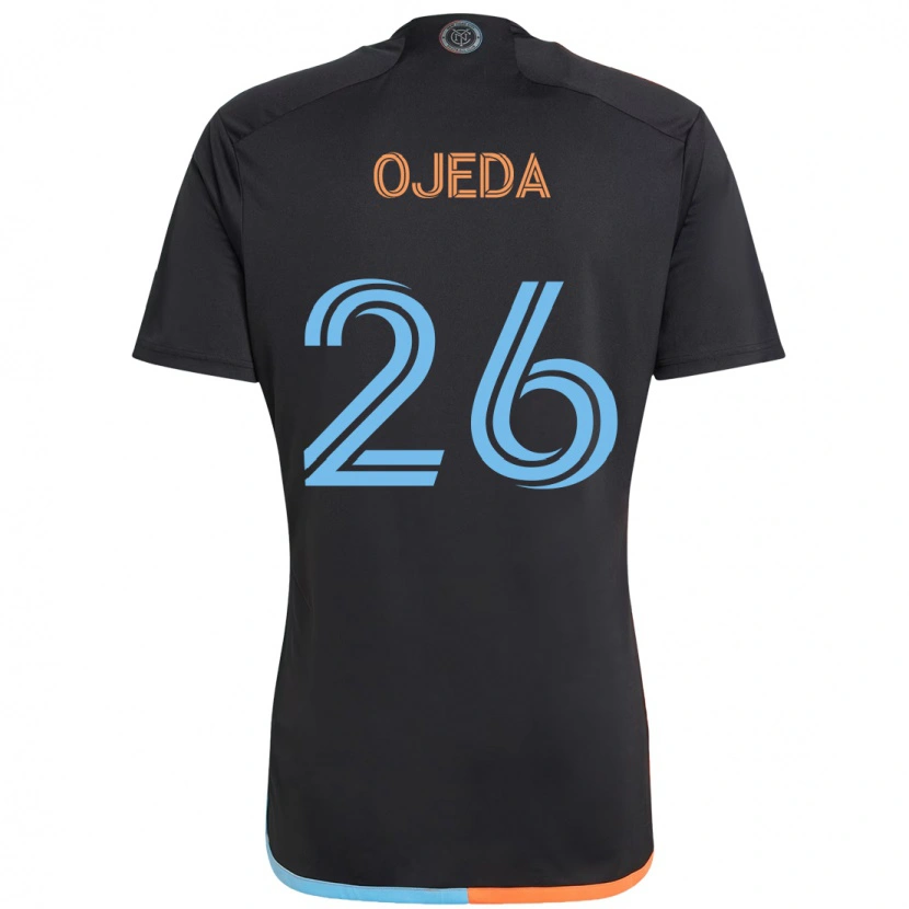 Danxen Mulher Camisola Agustín Ojeda #26 Preto Azul Laranja Alternativa 2025/26 Camisa