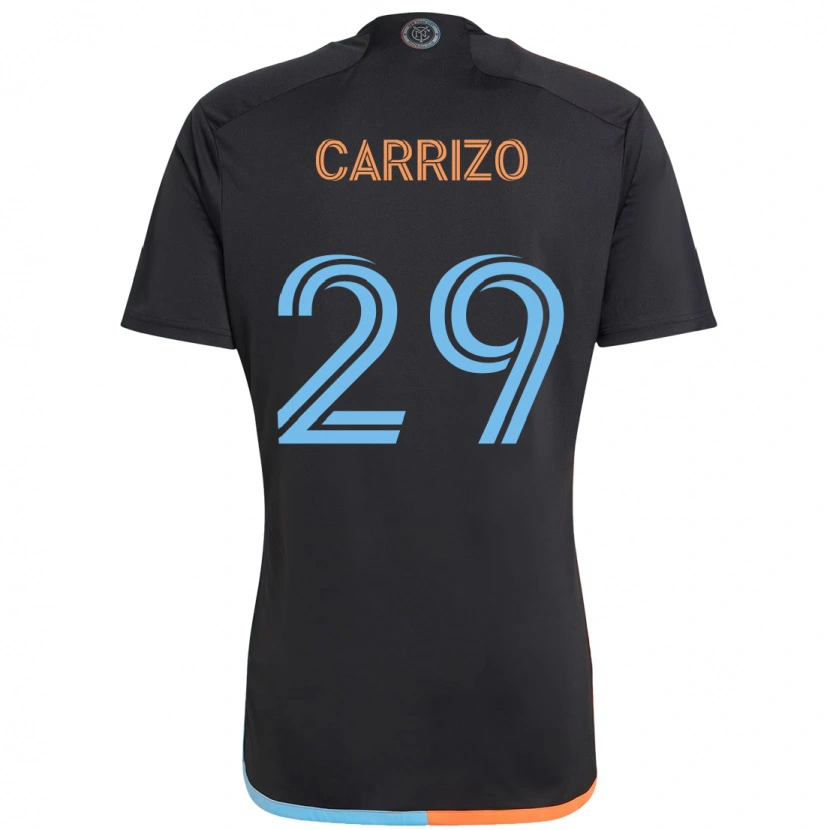 Danxen Mulher Camisola Máximo Carrizo #29 Preto Azul Laranja Alternativa 2025/26 Camisa