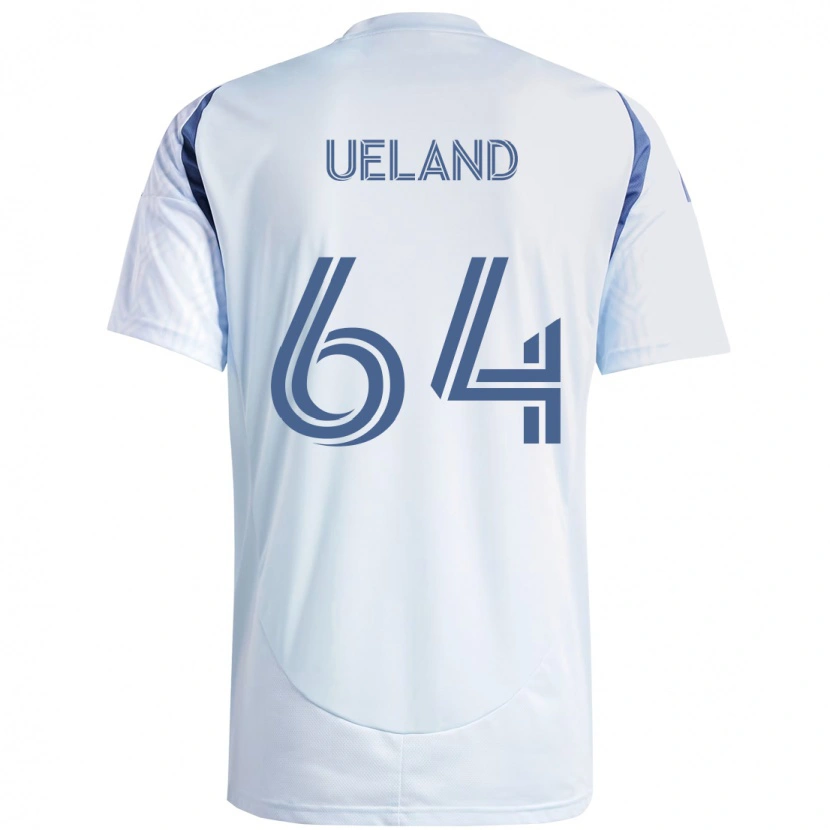 Danxen Mulher Camisola Andreas Ueland #64 Azul Celeste Claro Azul Alternativa 2025/26 Camisa