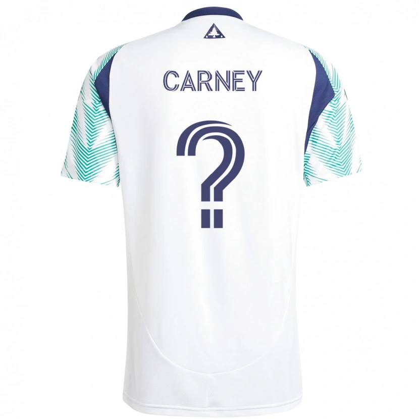 Danxen Mulher Camisola Ryan Carney #0 Branco Azul Alternativa 2025/26 Camisa