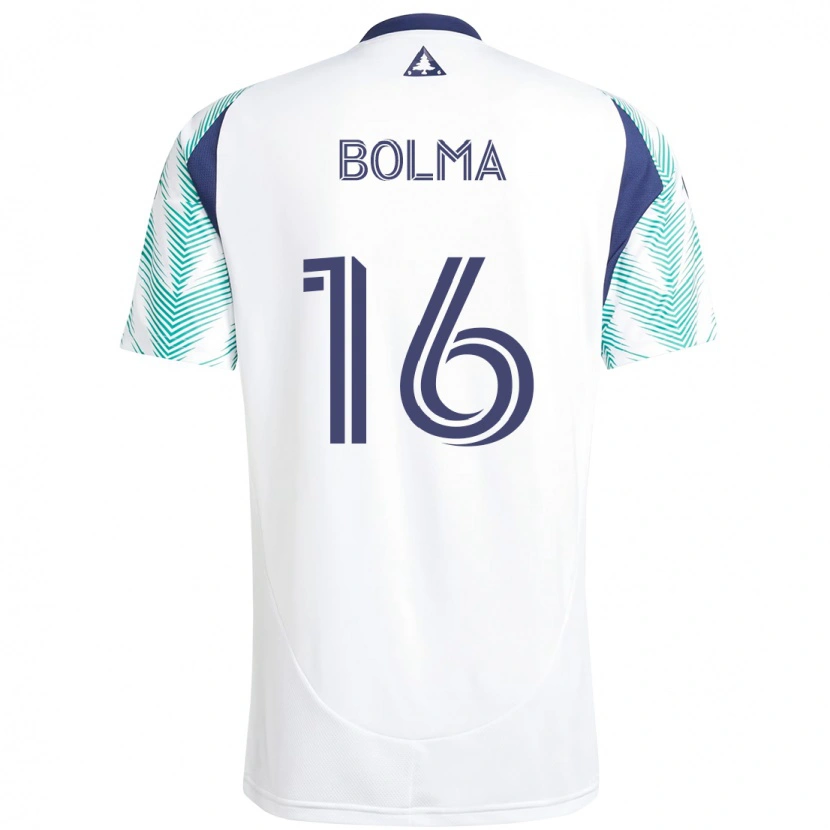 Danxen Mulher Camisola Josh Bolma #16 Branco Azul Alternativa 2025/26 Camisa