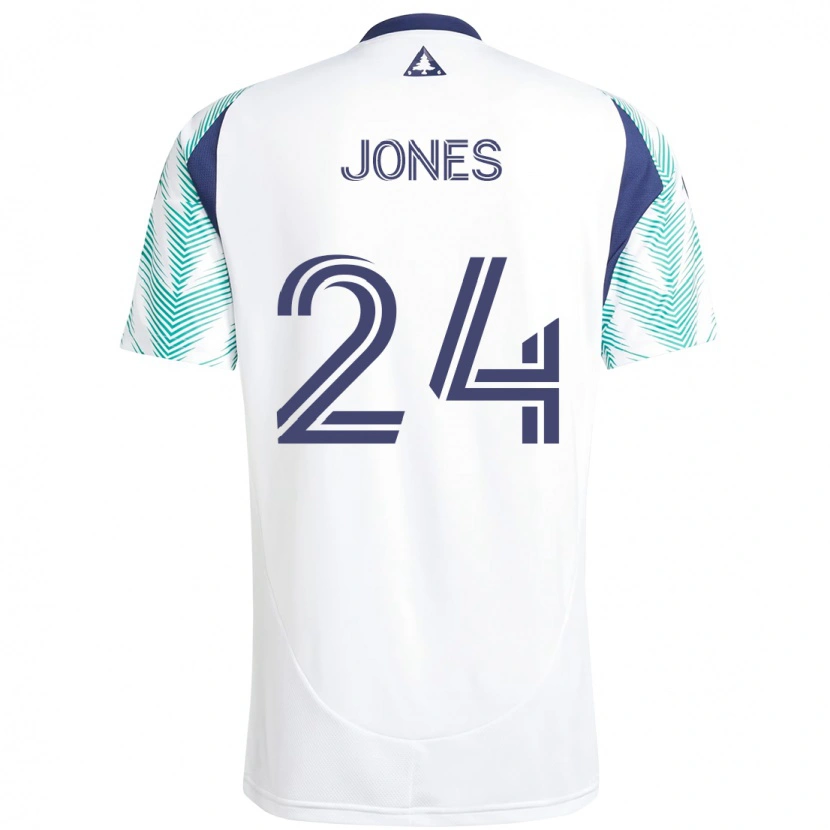 Danxen Mulher Camisola Dejuan Jones #24 Branco Azul Alternativa 2025/26 Camisa