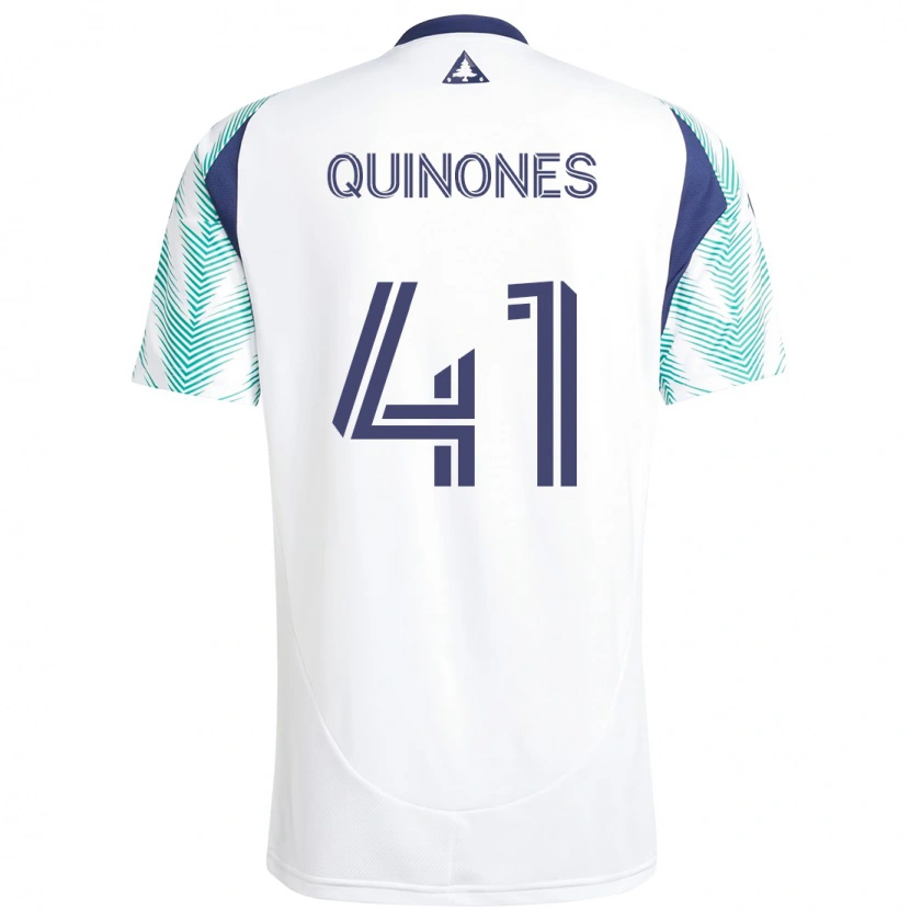 Danxen Mulher Camisola Colby Quiñónes #41 Branco Azul Alternativa 2025/26 Camisa