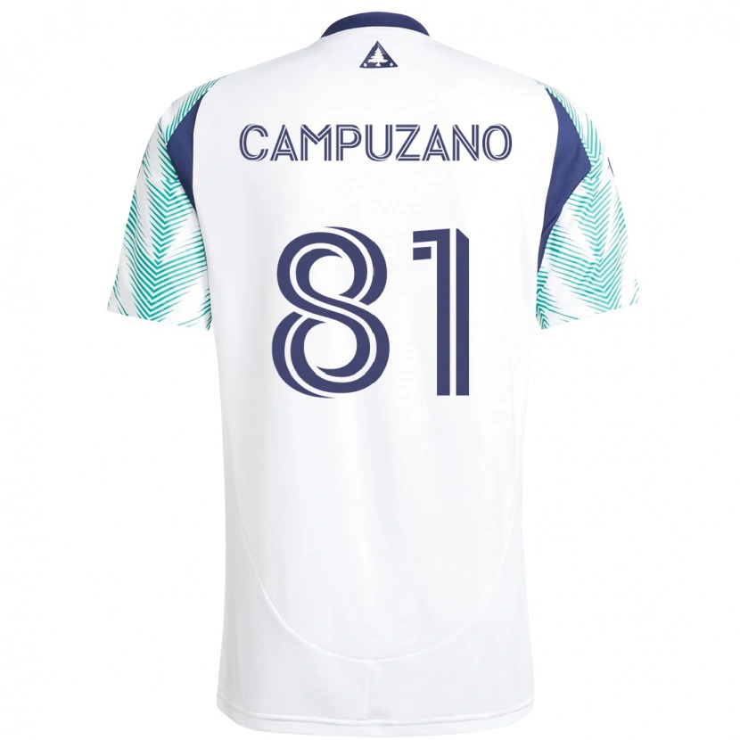 Danxen Mulher Camisola Nico Campuzano #81 Branco Azul Alternativa 2025/26 Camisa