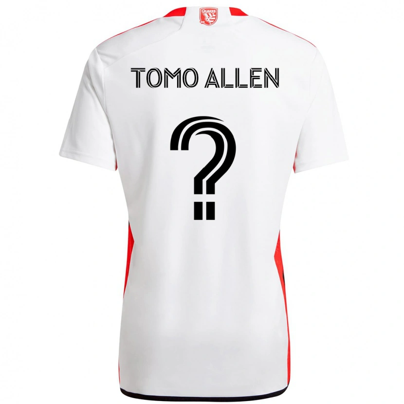Danxen Mulher Camisola Tomo Allen #0 Branco Vermelho Alternativa 2025/26 Camisa