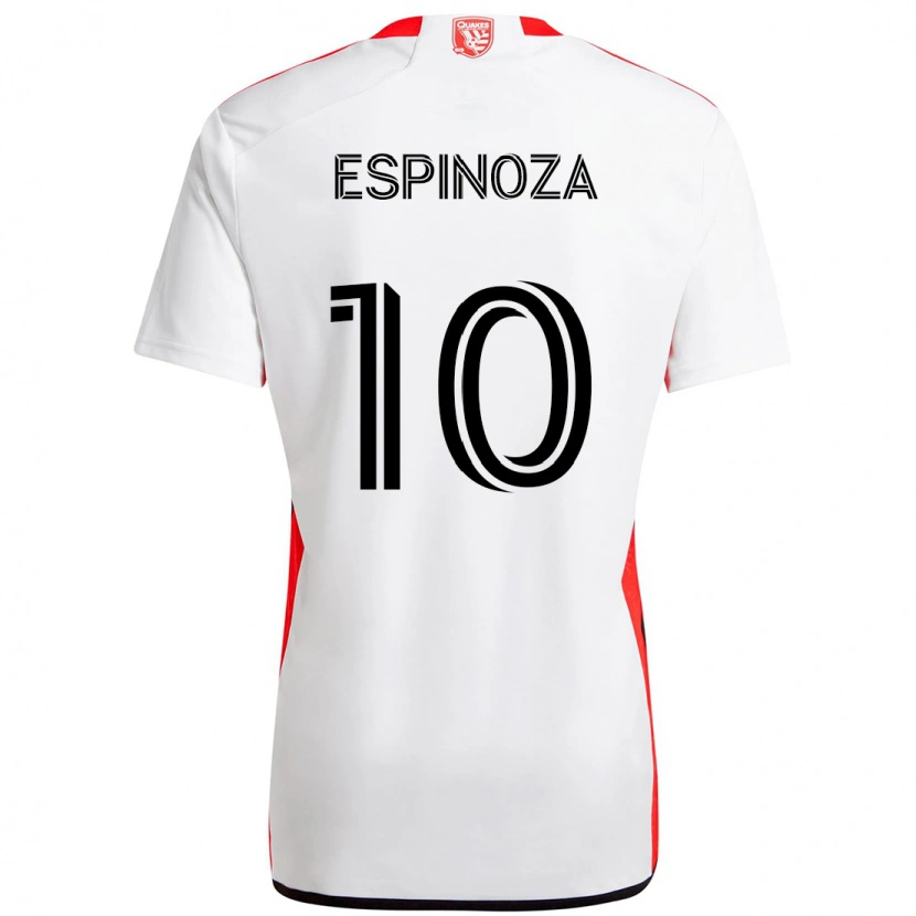 Danxen Mulher Camisola Cristian Espinoza #10 Branco Vermelho Alternativa 2025/26 Camisa