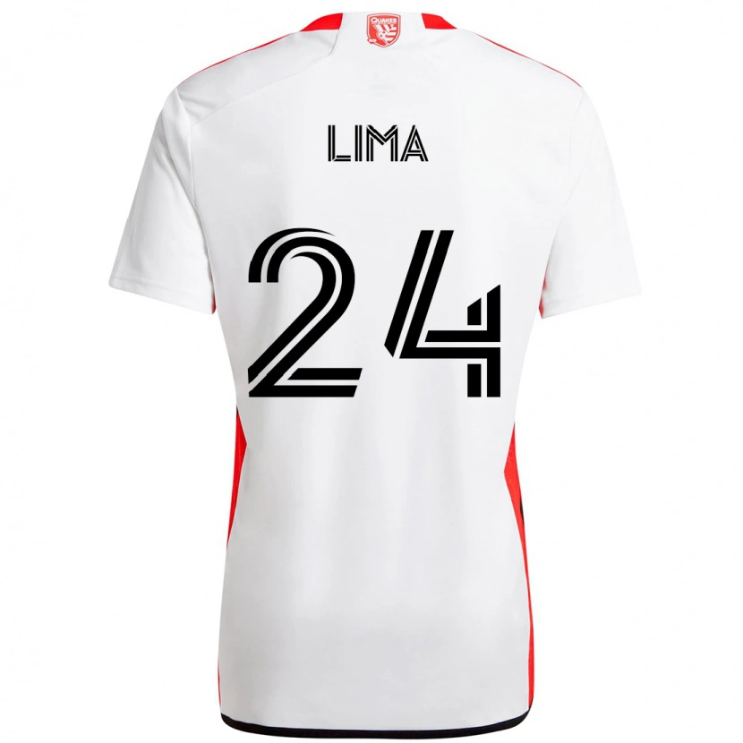 Danxen Mulher Camisola Nick Lima #24 Branco Vermelho Alternativa 2025/26 Camisa
