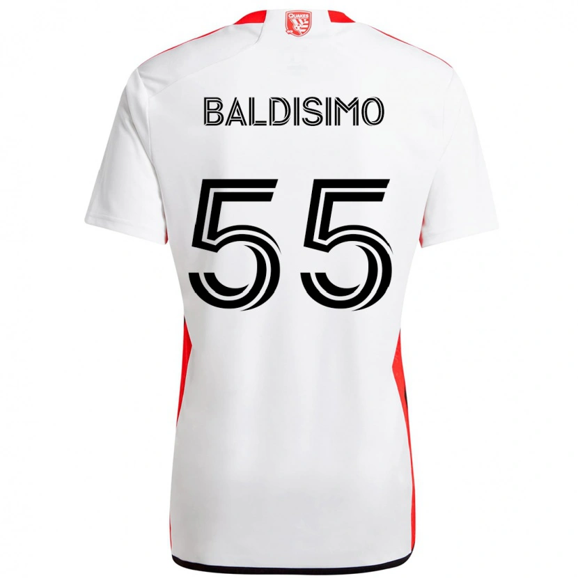 Danxen Mulher Camisola Michael Baldisimo #55 Branco Vermelho Alternativa 2025/26 Camisa