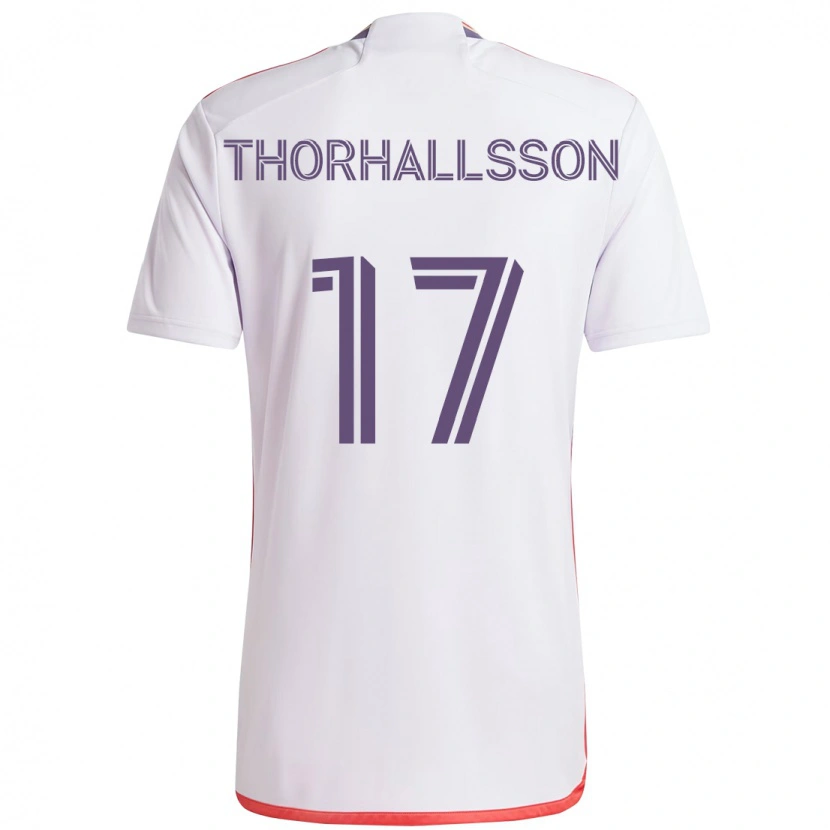 Danxen Mulher Camisola Dagur Dan Thórhallsson #17 Branco Roxo Alternativa 2025/26 Camisa