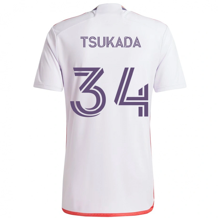 Danxen Mulher Camisola Yutaro Tsukada #34 Branco Roxo Alternativa 2025/26 Camisa