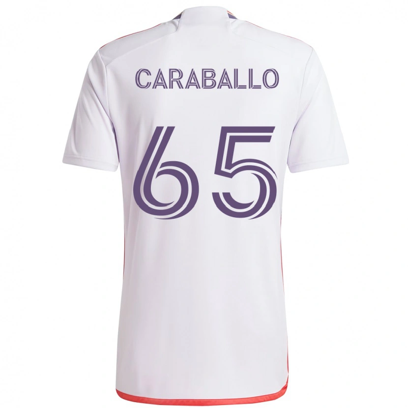 Danxen Mulher Camisola Gustavo Caraballo #65 Branco Roxo Alternativa 2025/26 Camisa