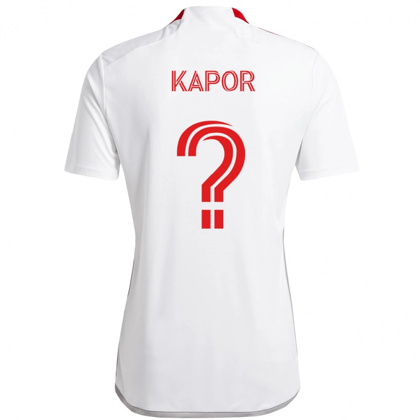 Danxen Mulher Camisola Stefan Kapor #0 Branco Vermelho Alternativa 2025/26 Camisa