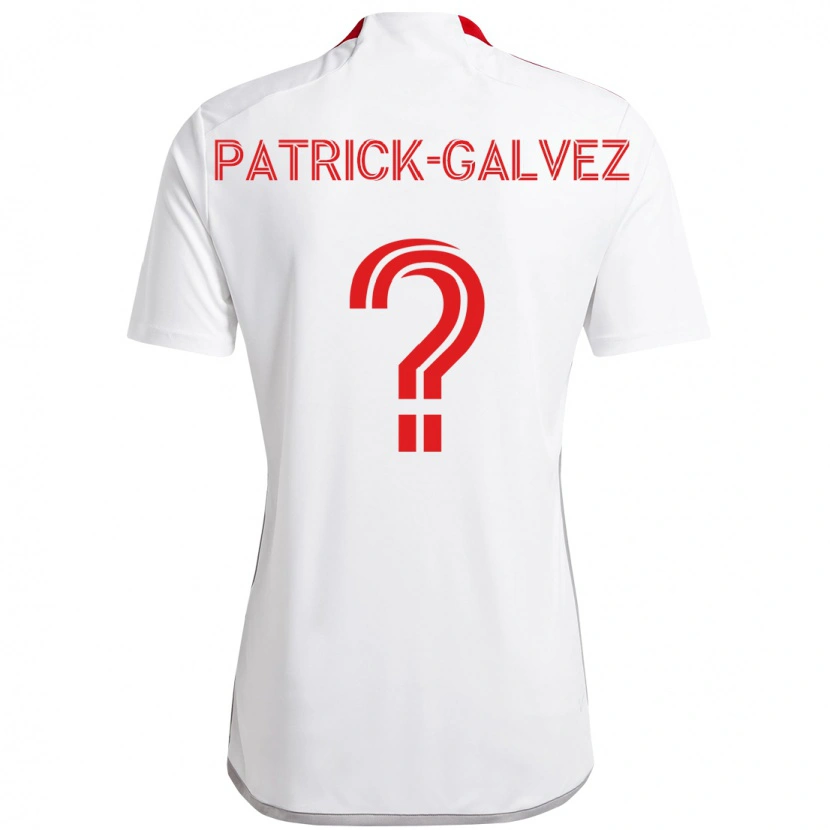 Danxen Mulher Camisola Pablo Patrick-Galvez #0 Branco Vermelho Alternativa 2025/26 Camisa