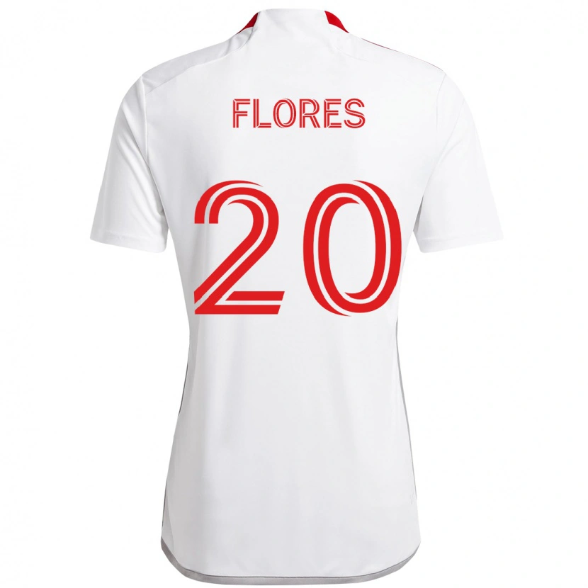 Danxen Mulher Camisola Deybi Flores #20 Branco Vermelho Alternativa 2025/26 Camisa