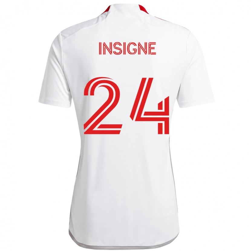 Danxen Mulher Camisola Lorenzo Insigne #24 Branco Vermelho Alternativa 2025/26 Camisa