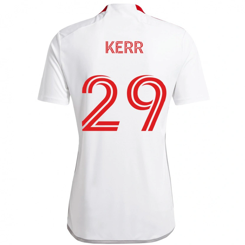 Danxen Mulher Camisola Deandre Kerr #29 Branco Vermelho Alternativa 2025/26 Camisa