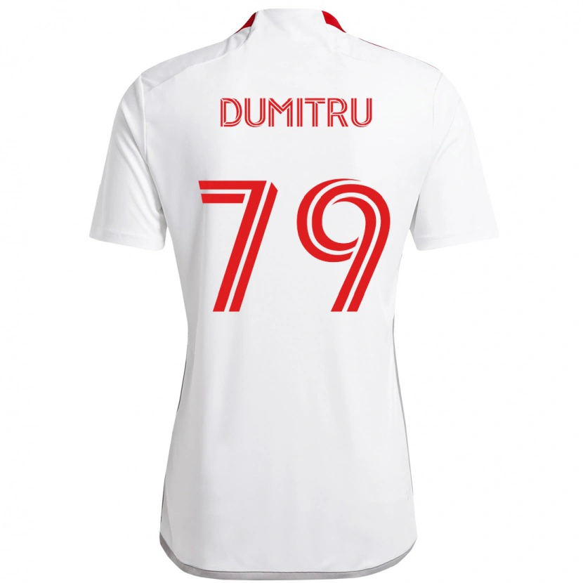 Danxen Mulher Camisola Andrei Dumitru #79 Branco Vermelho Alternativa 2025/26 Camisa