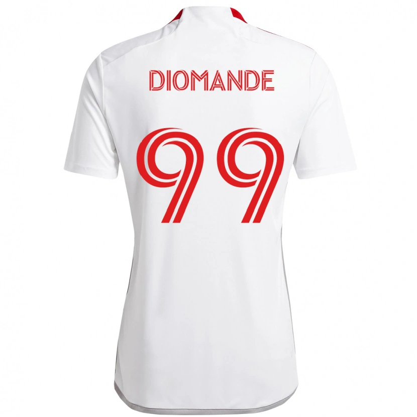 Danxen Mulher Camisola Adama Diomande #99 Branco Vermelho Alternativa 2025/26 Camisa