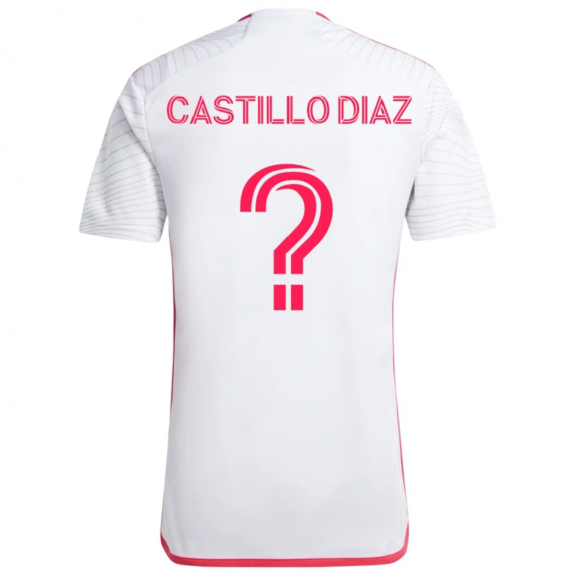 Danxen Mulher Camisola Jesus Castillo Diaz #0 Branco Magenta Alternativa 2025/26 Camisa
