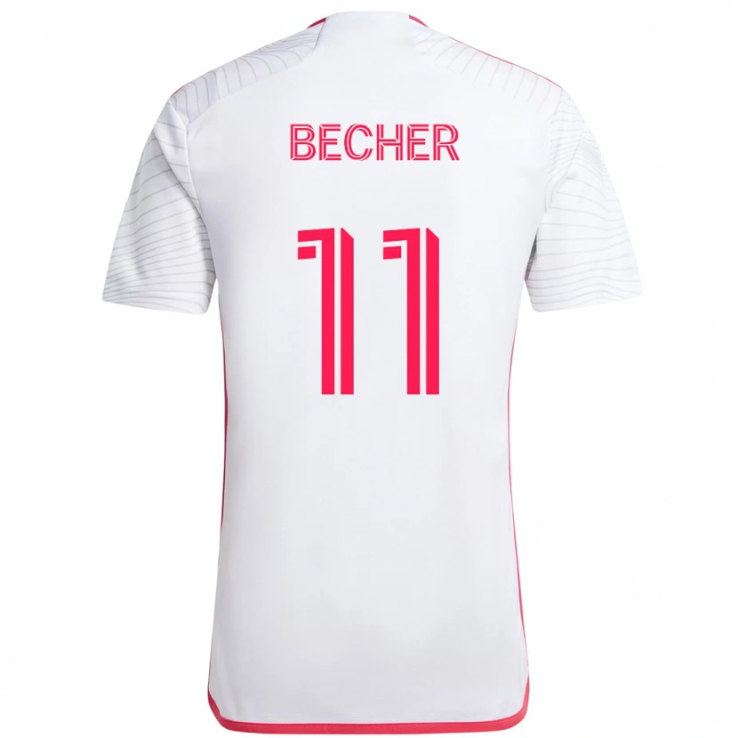 Danxen Mulher Camisola Simon Becher #11 Branco Magenta Alternativa 2025/26 Camisa