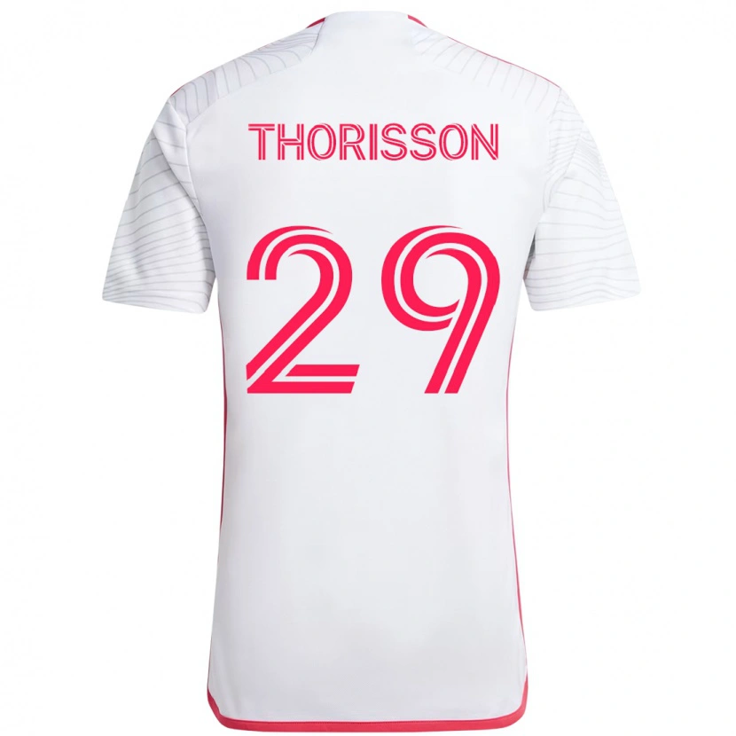 Danxen Mulher Camisola Nökkvi Thórisson #29 Branco Magenta Alternativa 2025/26 Camisa