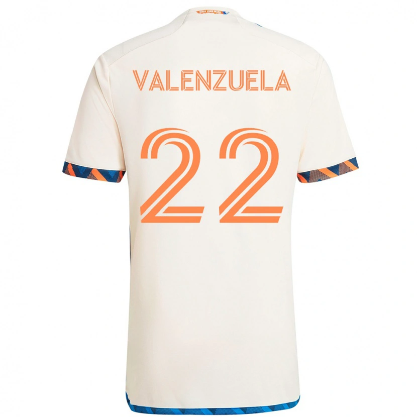 Danxen Mulher Camisola Gerardo Valenzuela #22 Branco Azul Laranja Alternativa 2025/26 Camisa