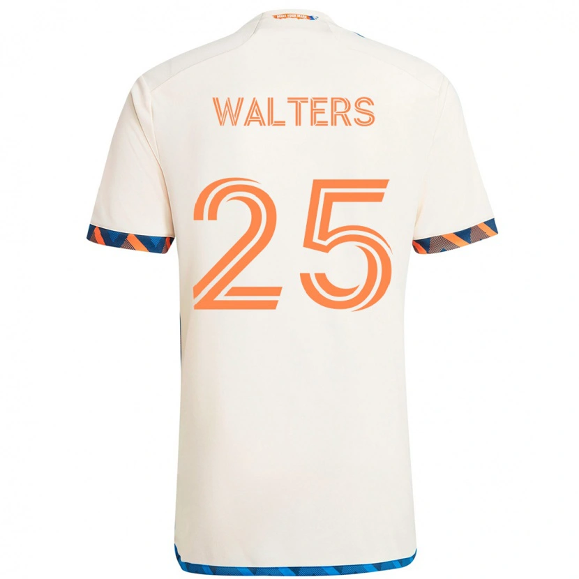Danxen Mulher Camisola Paul Walters #25 Branco Azul Laranja Alternativa 2025/26 Camisa