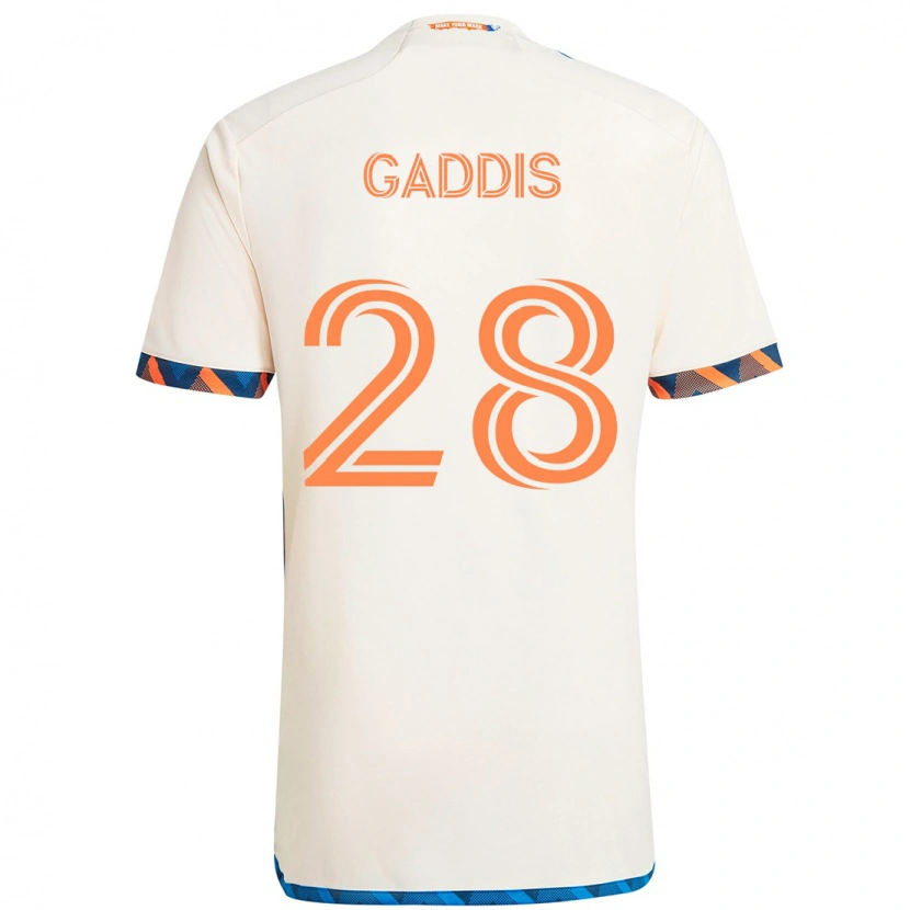 Danxen Mulher Camisola Raymon Gaddis #28 Branco Azul Laranja Alternativa 2025/26 Camisa