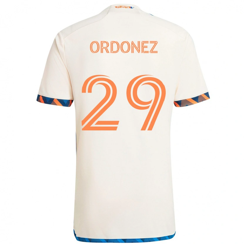 Danxen Mulher Camisola Arquímides Ordóñez #29 Branco Azul Laranja Alternativa 2025/26 Camisa