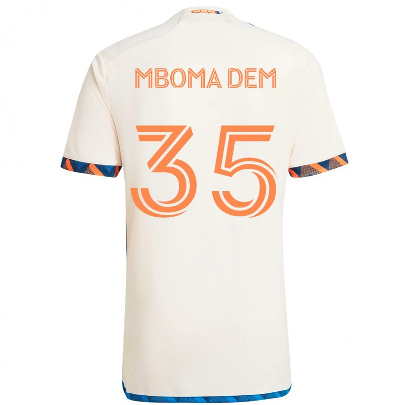Danxen Mulher Camisola Kenji Mboma Dem #35 Branco Azul Laranja Alternativa 2025/26 Camisa
